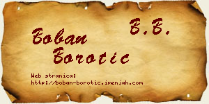 Boban Borotić vizit kartica